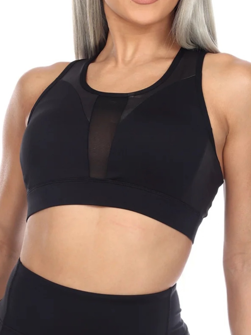 White Mark Racer Back Sports Bra